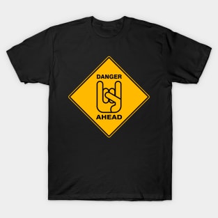 Danger Ahead Metal Horns T-Shirt